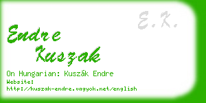 endre kuszak business card
